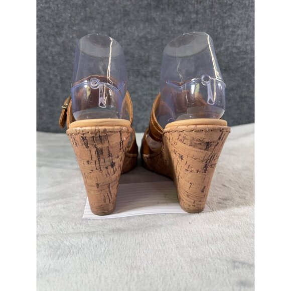 b.o.c. by Born Womens Brown Slide Sandals Wedge Heels Size 8M - Picture 2 of 16